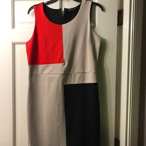 Limited color block sheath dress